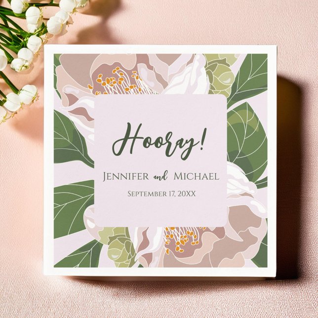 Blume und Grüne Ristorante La Lanchetta Serviette (Lush Flower and Greenery Elegant Wedding Napkins)