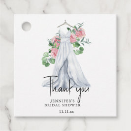 Blume und Grünpflanzen - vielen Dank Brautparty Geschenkanhänger