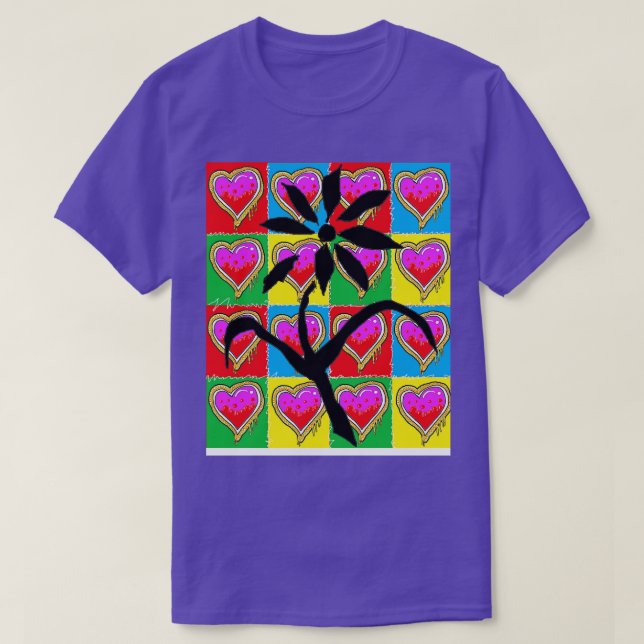 Blume und Herzen T-Shirt (Design vorne)