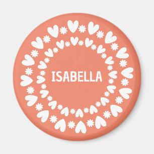 Blume und Herzname Magnet