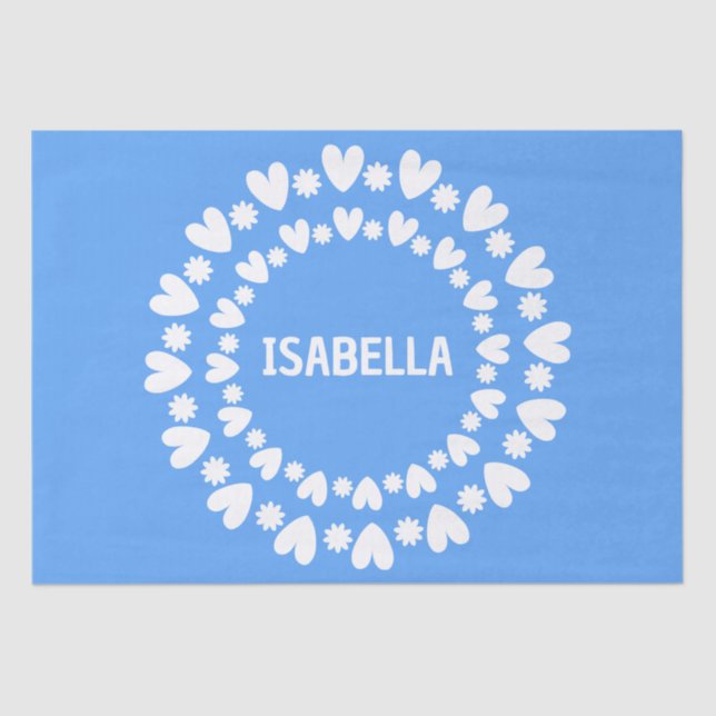 Blume und Herzname Seidenpapier (Vorderseite)