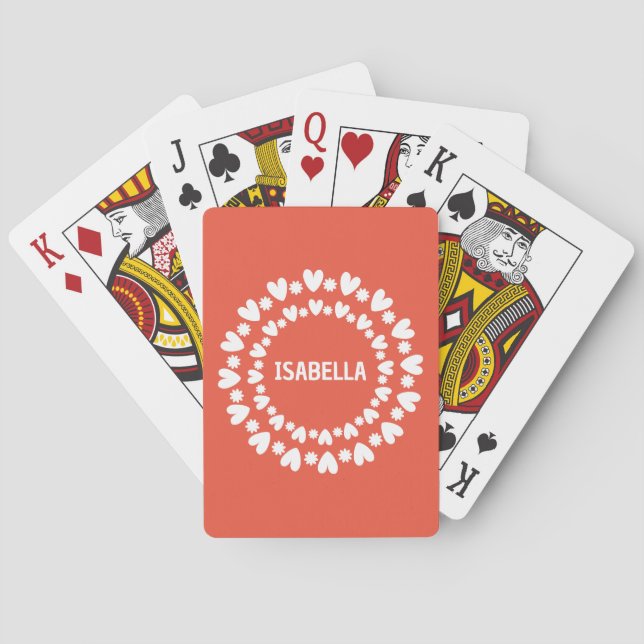 Blume und Herzname Spielkarten (Rückseite)