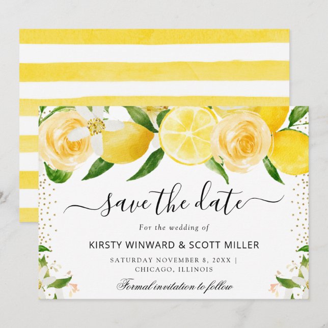 Blume und Hochzeiten Save The Date (Vorne/Hinten)
