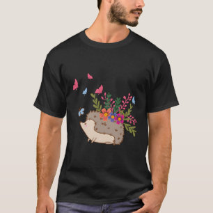 Blume und Igel Geschenk Igel zu Weihnachten T-Shirt