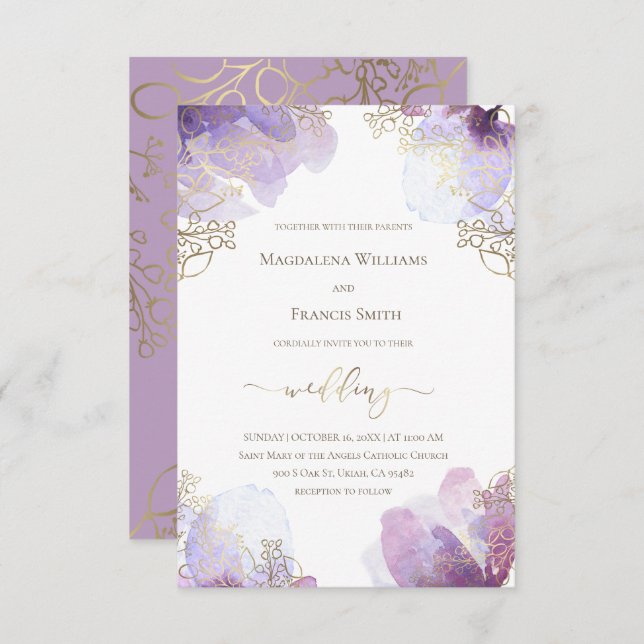 Blume und Imitate für Hochzeiten Einladung (Vorne/Hinten)