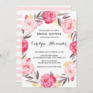 Blume und Imitate Wasserfarbe Brautparty Einladung