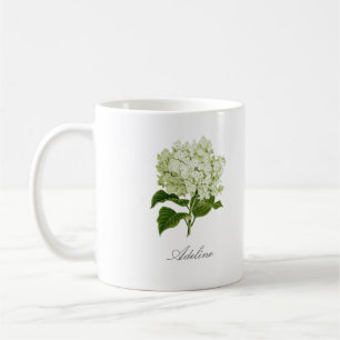 Blume und Individuelle Name von Weiß und Grün Kaffeetasse