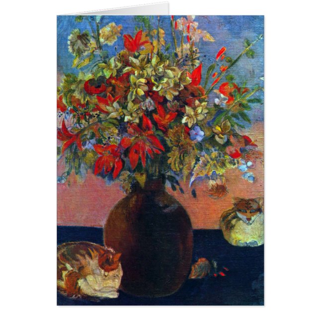 Blume und Katzen von Paul Gauguin, Vintage Kunst