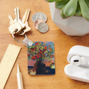 Blume und Katzen von Paul Gauguin, Vintage Kunst Schlüsselanhänger