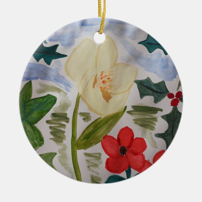 Blume und Keramik Ornament (Vorne)