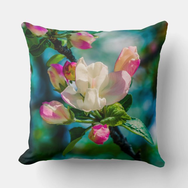 Blume und Knospen Kissen (Vorderseite)