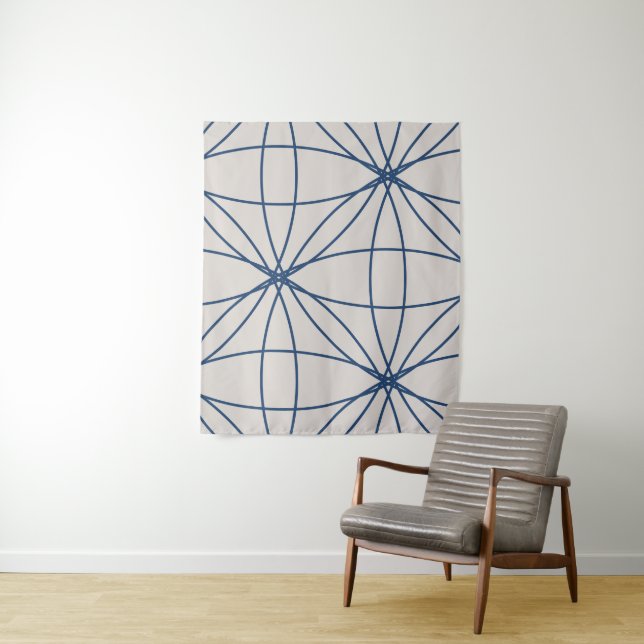 Blume und Kreise 2 (Version 2) Wandteppich (Beispiel)