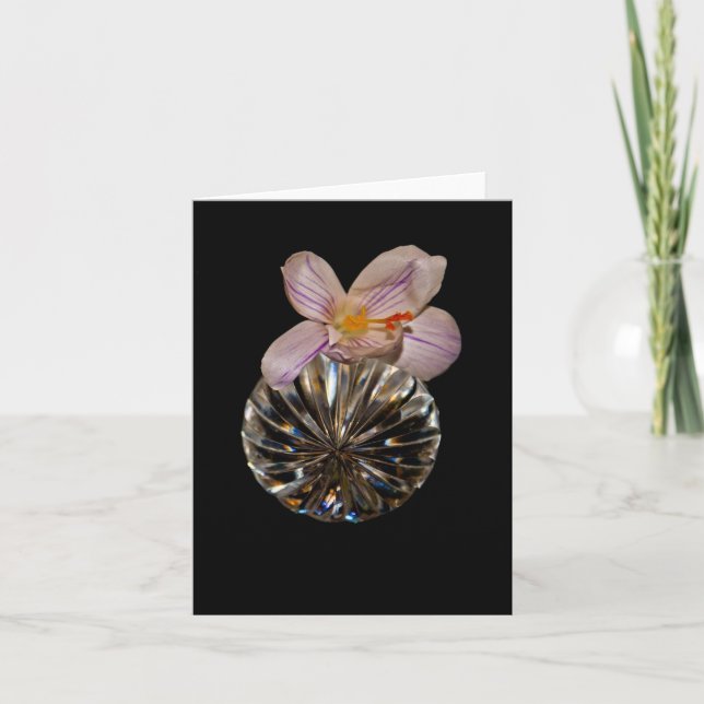 Blume und Kristallgrußkarten Karte (Vorderseite)