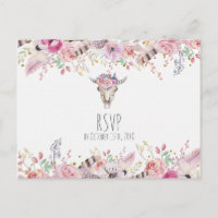 Blume und Kuhschädel Rustikales Land Boho Chic UAW
