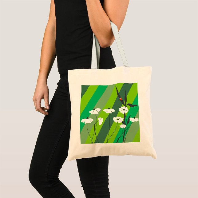 Blume und Ladybug Tote Bag Tragetasche (Von Creator hochgeladen)
