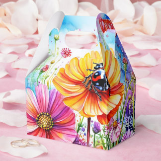Blume und Ladybugs Geschenkschachtel