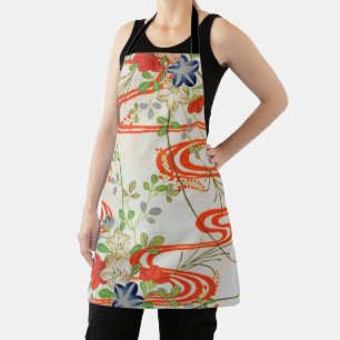 Blume und Laufendes Wasser, Japanisches Design Schürze