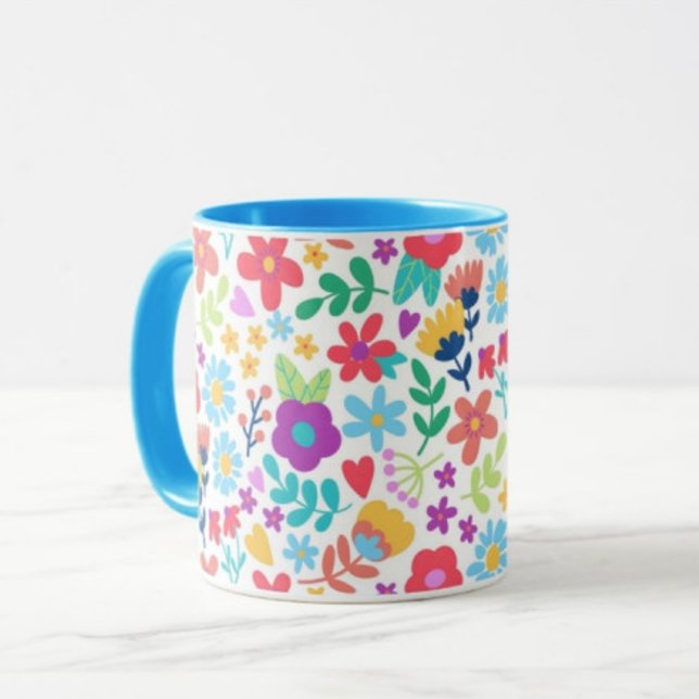 Blume und Leaf Print Modern Coffee Mugs Tasse (Von Creator hochgeladen)