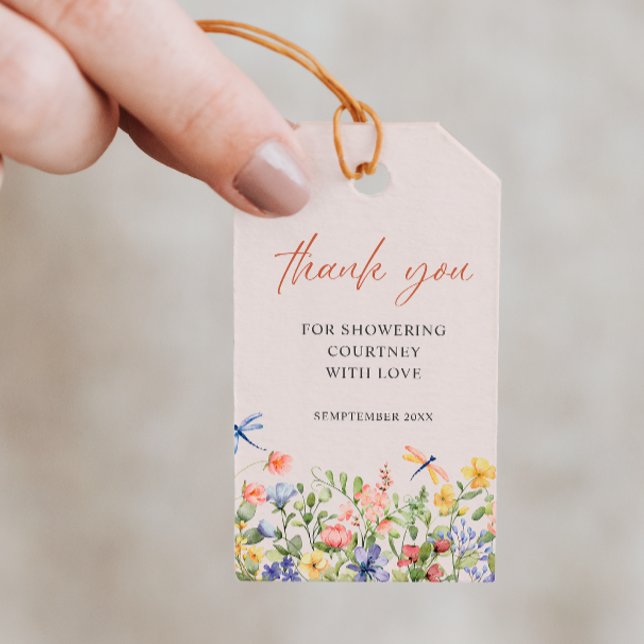 Blume und Libellen Danke, Brautparty Geschenkanhänger (Von Creator hochgeladen)