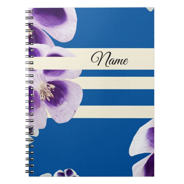 Blume und Linien SpiralNotebook Notizblock (Vorderseite)