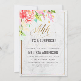 Blume und Marmor | Die Geburtstagsfeier Einladung