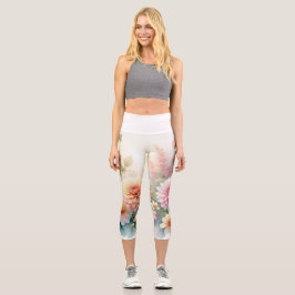 Blume und Meer und Muscheln am Strand Capri Leggings