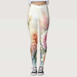 Blume und Meer und Muscheln am Strand Leggings