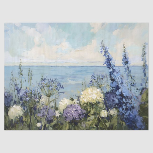 Blume und Meeresmalereien Seidenpapier (Vorderseite)