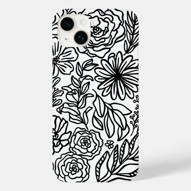 Blume und mehr im Fall Black Case Mate iPhone (Rückseite)
