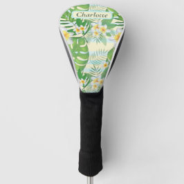 Blume und Monstera-Blätter Personalisiert Golf Headcover