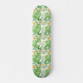 Blume und Monstera-Blätter Personalisiert Skateboard