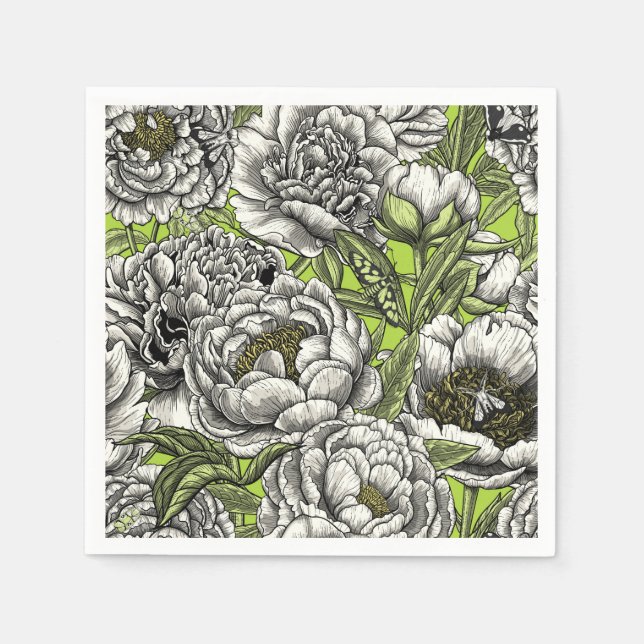 Blume und Motten Serviette (Vorderseite)