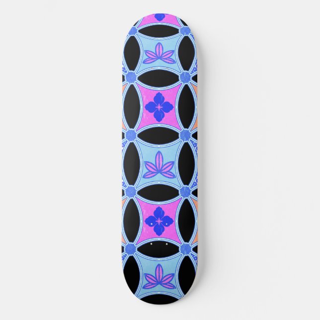 Blume und Muster Skateboard (Vorderseite)