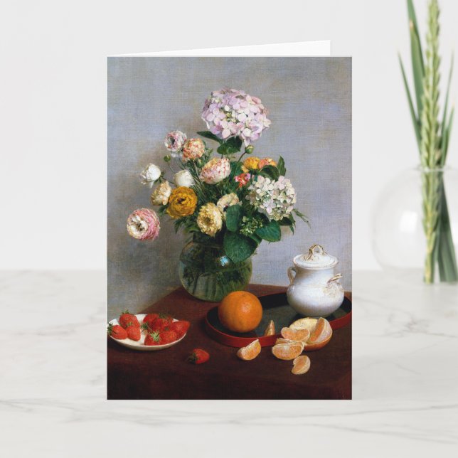 Blume und Obst, Henri Fantin-Latour Karte (Vorderseite)