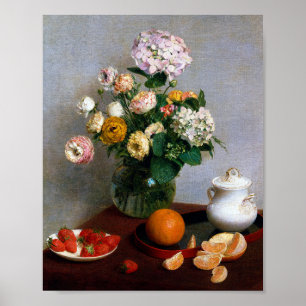 Blume und Obst, Henri Fantin-Latour Poster