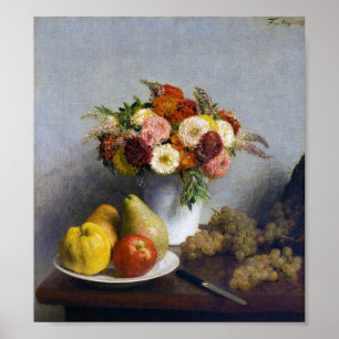 Blume und Obst, Henri Fantin-Latour Poster