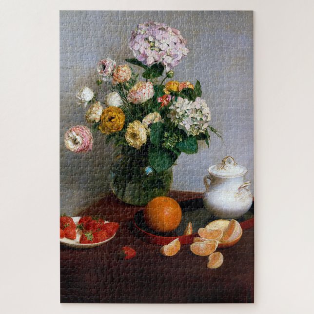 Blume und Obst, Henri Fantin-Latour Puzzle (Vertikal)