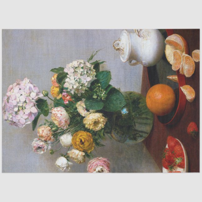 Blume und Obst, Henri Fantin-Latour Seidenpapier (Vorderseite)
