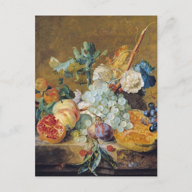 Blume und Obst Postkarte (Vorderseite)