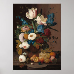 Blume und Obst - Severin Roesen Kunstposter Poster
