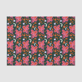 Blume und Ostermuster - dunkel Seidenpapier