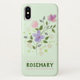 Blume und Personalisierter Name Rosemary Case-Mate iPhone Hülle