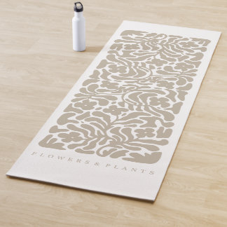 Blume und Pflanze | Beige Yoga Mat Yogamatte