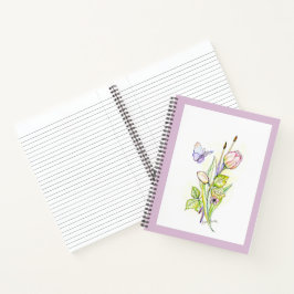 Blume und Pinsel Notizbuch