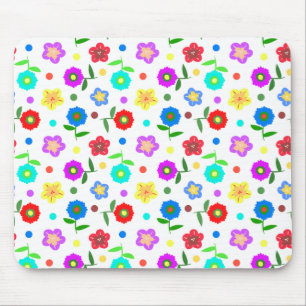Blume und Polka-Punkte Mousepad