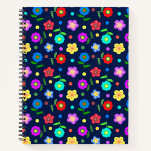 Blume und Punkte Notizbuch