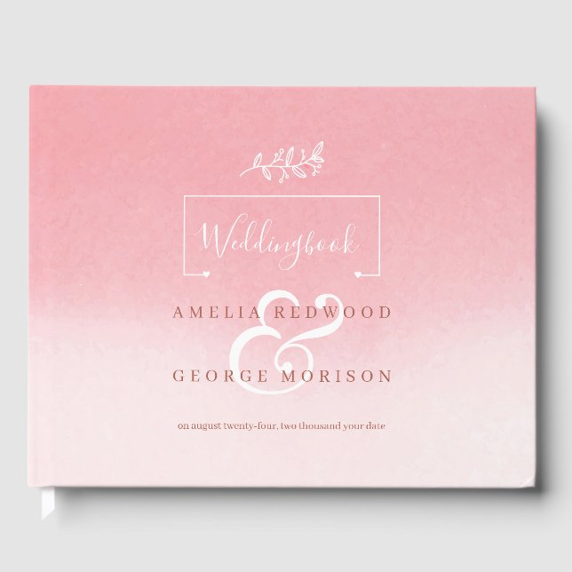 Blume und Rahmen mit Herz Gästebuch (Vorderseite)