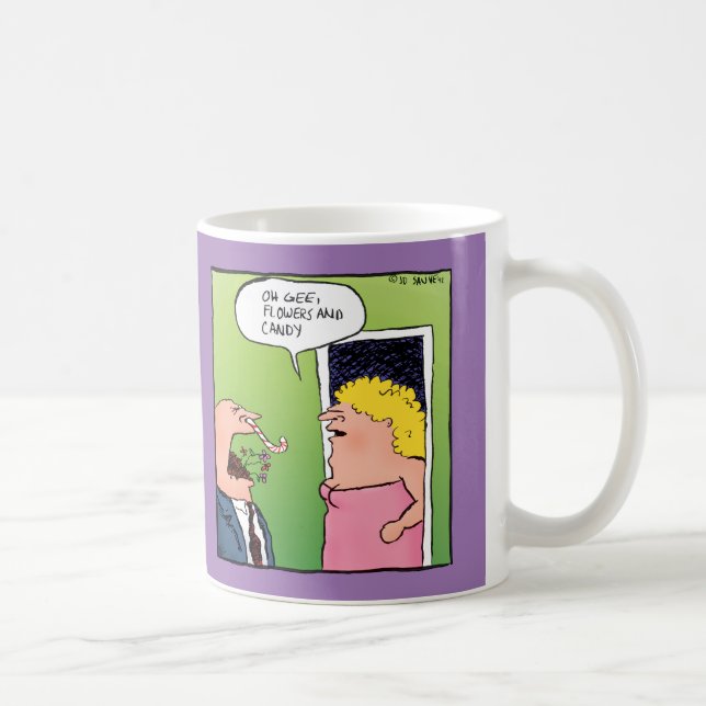 Blume und romantischer Cartoon Kaffeetasse (Rechts)