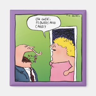 Blume und romantischer Cartoon Magnet