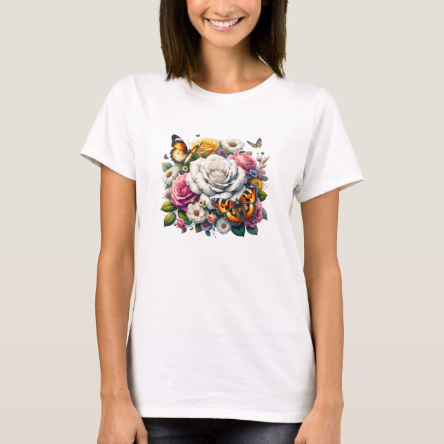 BLUME UND SCHALTFLÄDEN T-Shirt (Vorderseite)